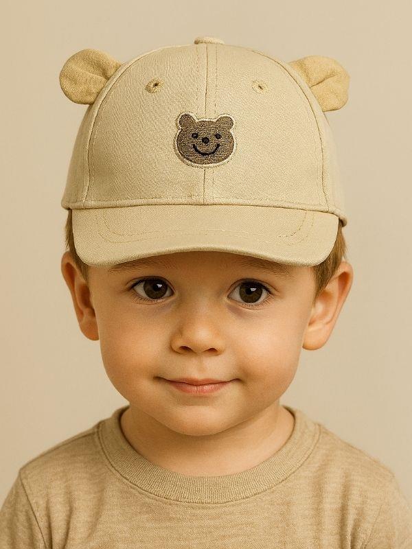 Erkek Bebek Pamuklu Kulak Detaylı 1-3 Yaş Arası Cap Şapka