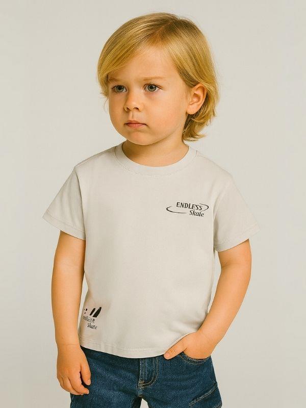 Erkek Bebek Pamuklu Sırtı Baskılı Skate T-shirt