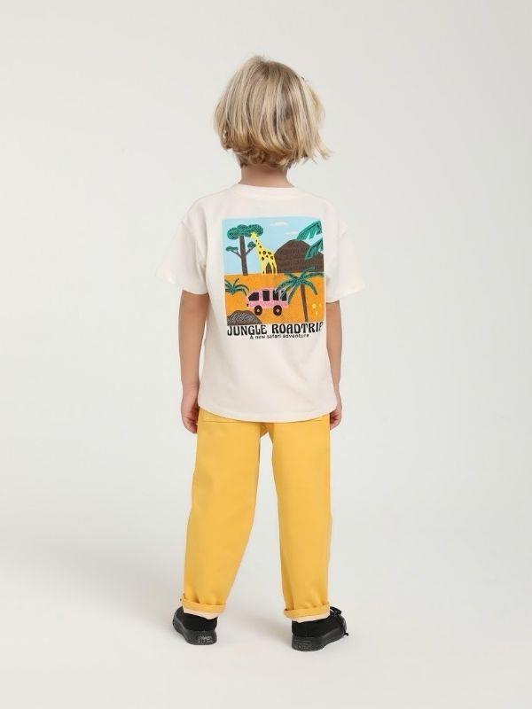 Erkek Bebek Road Trip Yazılı Pamuklu T-shirt