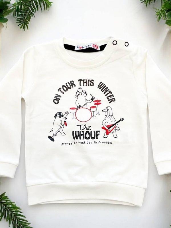 Erkek Bebek Winter Yazılı Pamuklu Sweatshirt