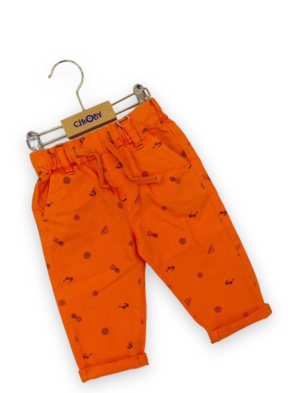 Erkek Bebek Yaz Teması Desenli Beli Lastikli Pantolon