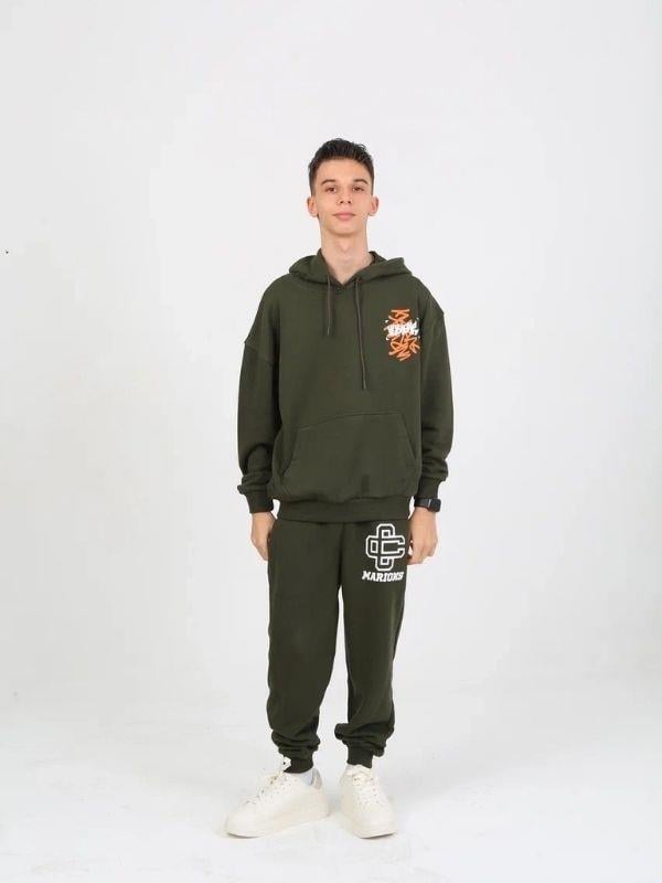 Erkek Çocuk 2 İplik Yazı Detaylı Kapüşonlu Sweatshirt