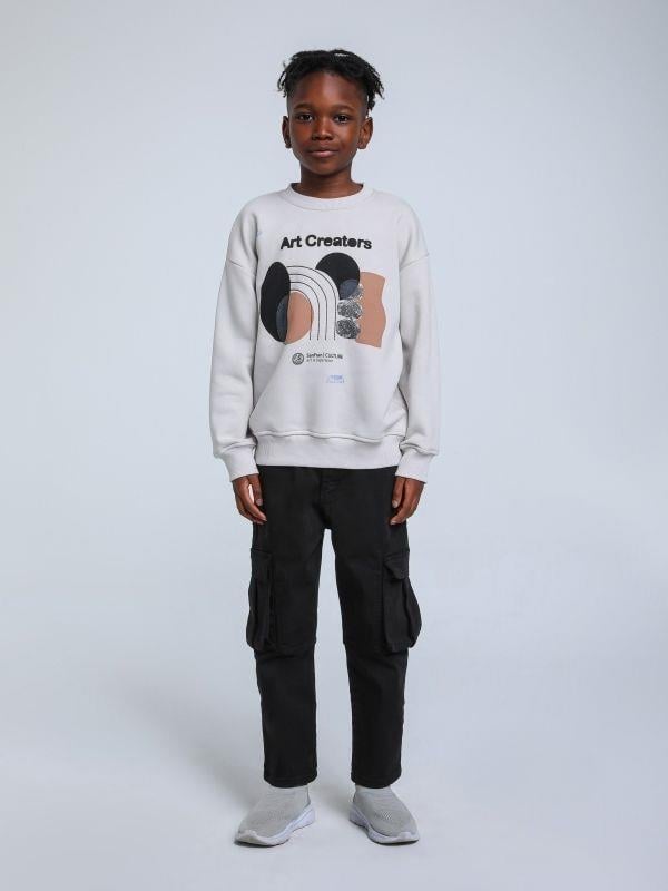 Erkek Çocuk Art Creators Yazılı İnce Şardonlu 2 İplik Sweatshirt