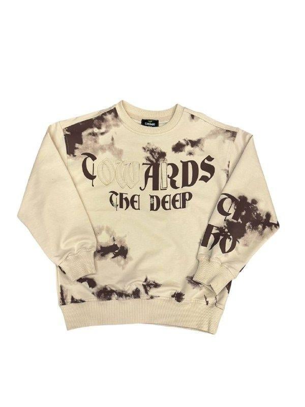 Erkek Çocuk Batik Desenli Coward Yazılı Sweatshirt