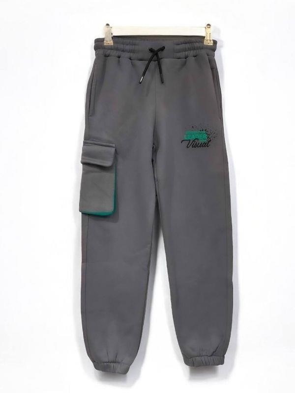 Erkek Çocuk Beli Paçası Lastikli 3 İplik Şardonlu Eşofman Alt