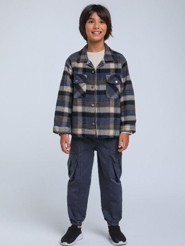 Erkek Çocuk Beli Paçası Lastikli Yumuşak Dokulu Kargo Pantolon