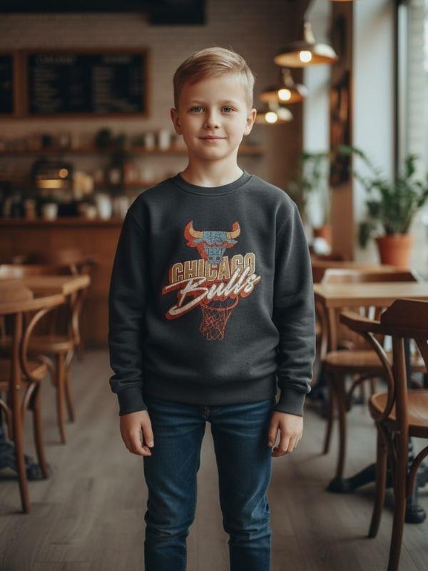 Erkek Çocuk Chicago Bulls Yazılı Tasarım Sweatshirt