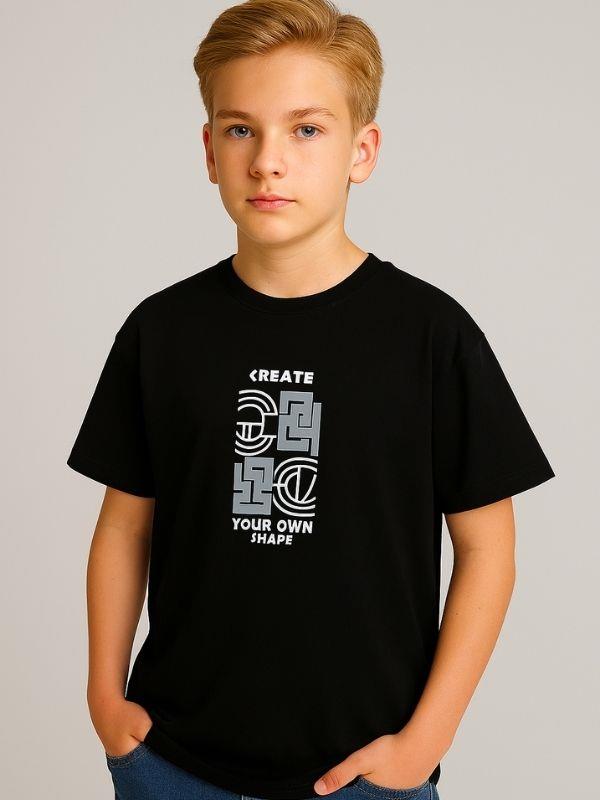 Erkek Çocuk Create Yazılı Pamuklu T-shirt