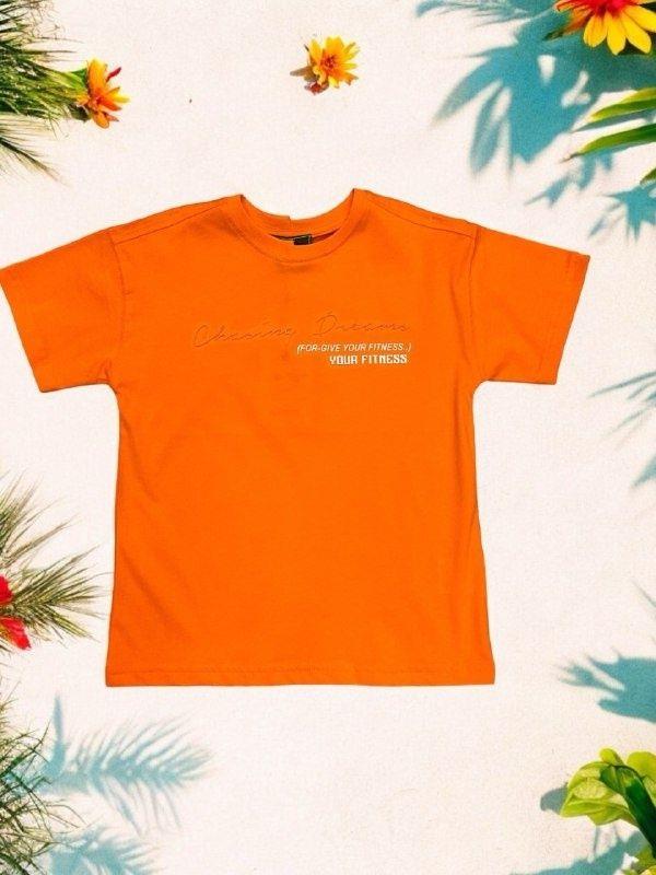 Erkek Çocuk Dreams Kabartma Yazılı Pamuklu Tshirt