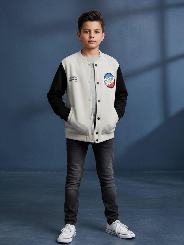 Erkek Çocuk Enjoy Play Yazılı Şardonlu Kolej Hırkası