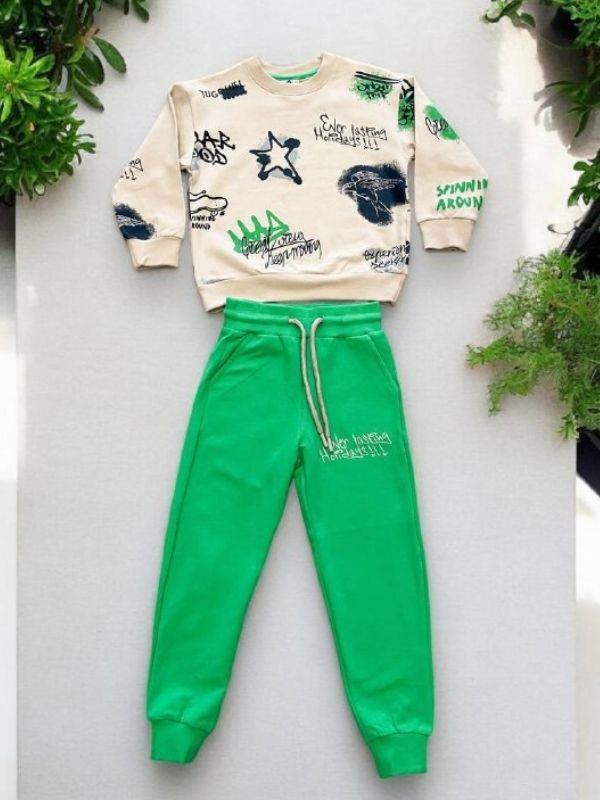Erkek Çocuk Fasting Holiday Yazılı Pamuklu Eşofman Takım