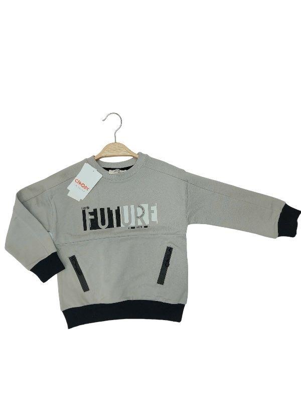Erkek Çocuk Future Baskılı Pamuklu Uzun Kollu Tshirt