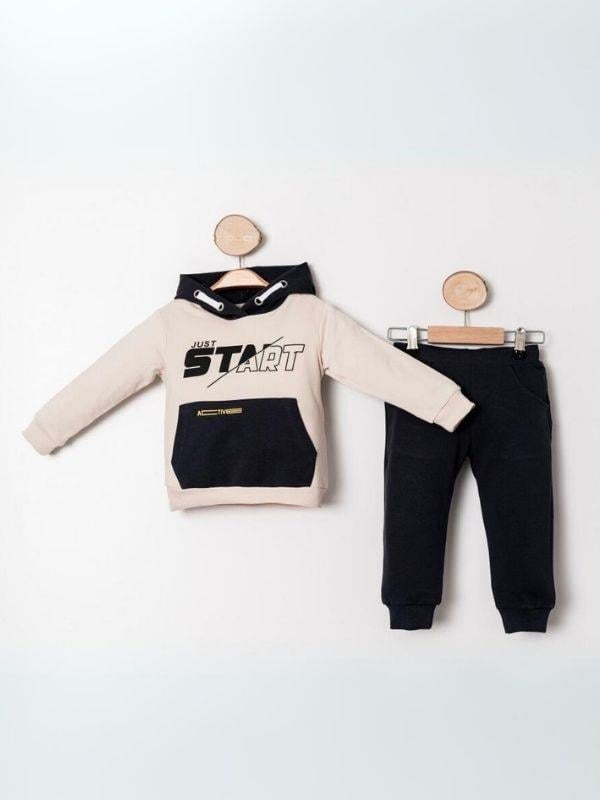 Erkek Çocuk İçi Şardonlu Kapüşonlu Eşofman Takım