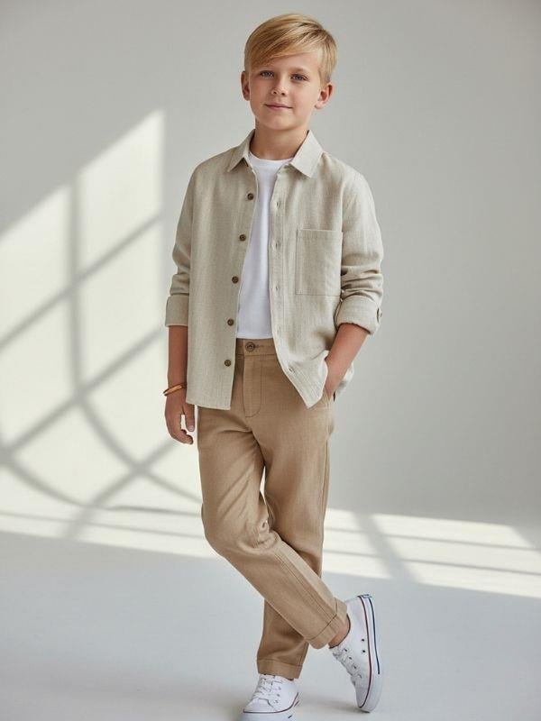 Erkek Çocuk Keten Gömlek