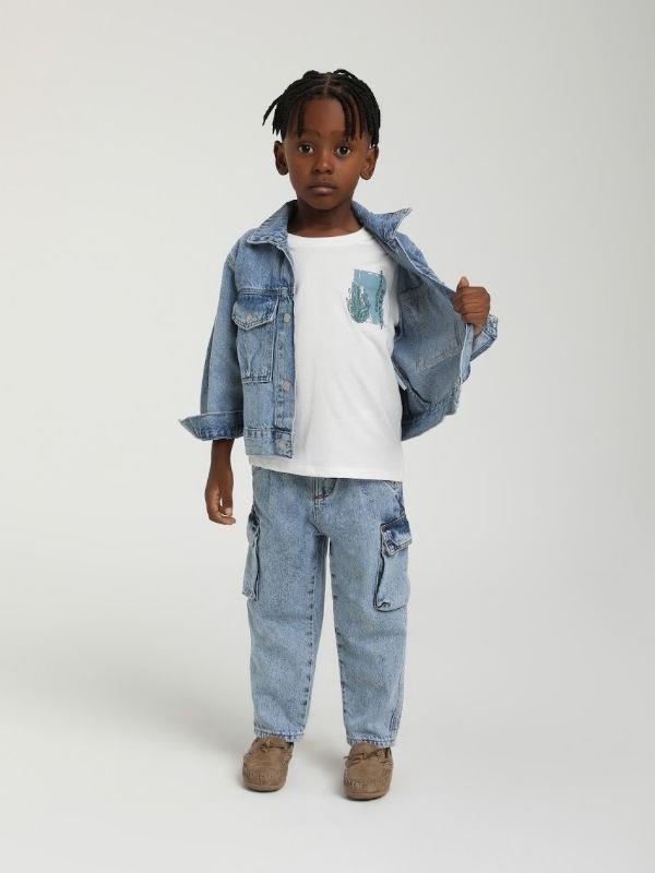 Erkek Çocuk Kot Kargo Pantolon