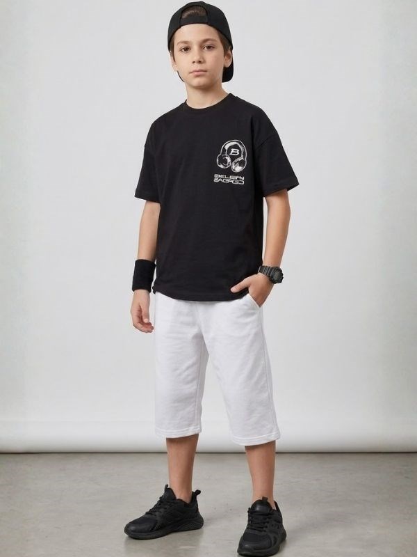 Erkek Çocuk Kulaklık Baskılı T-shirt