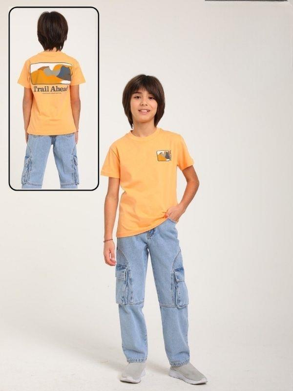 Erkek Çocuk  Lcralı kargo Cepli Kot Pantolon