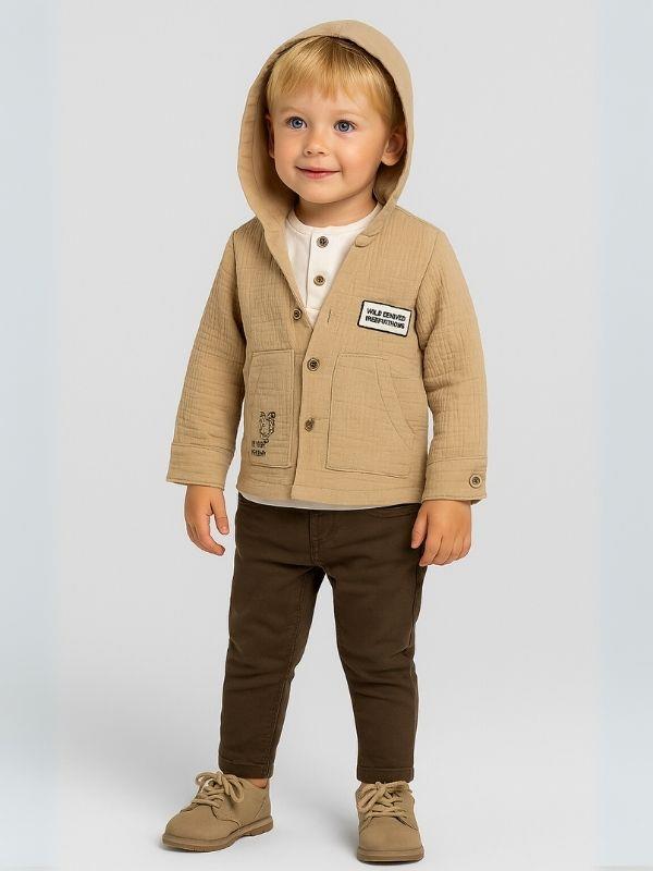 Erkek Çocuk Müslin 3'lü Pantolonlu Takım