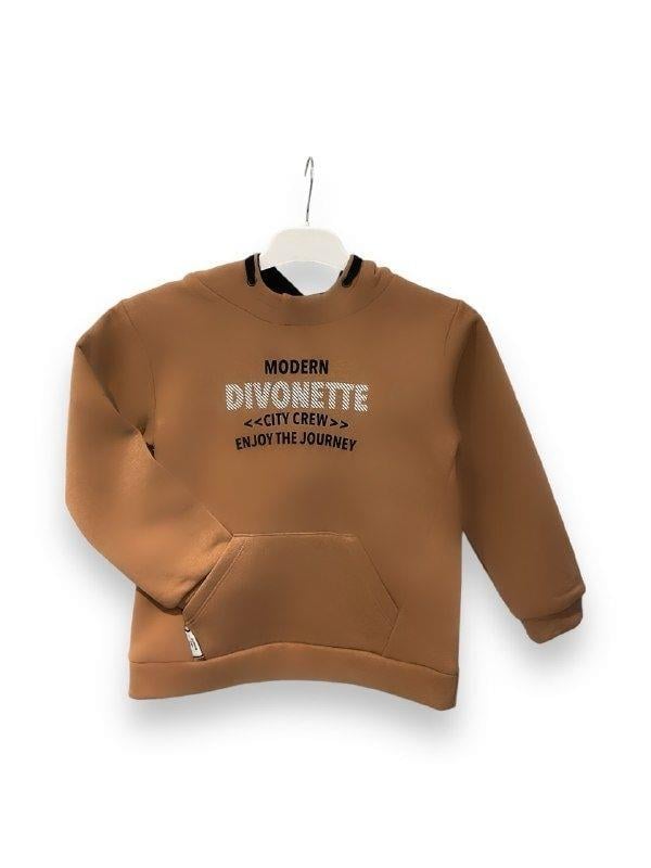Erkek Çocuk Önü Yazılı Şardonlu Sweatshirt
