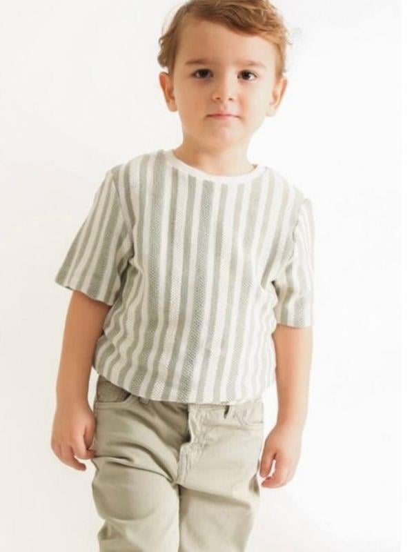 Erkek Çocuk Örme Triko Çizgili T-shirt