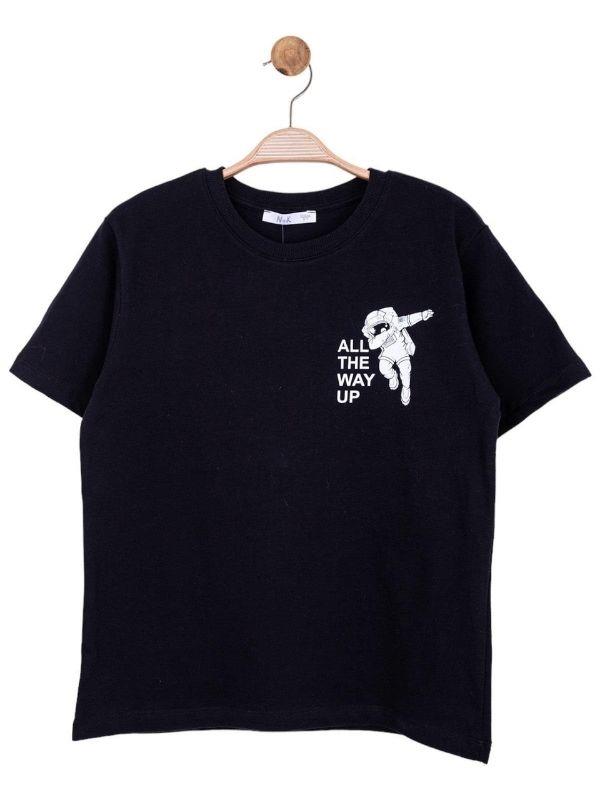 Erkek Çocuk Pamuklu All The Way Up Yazılı T-shirt