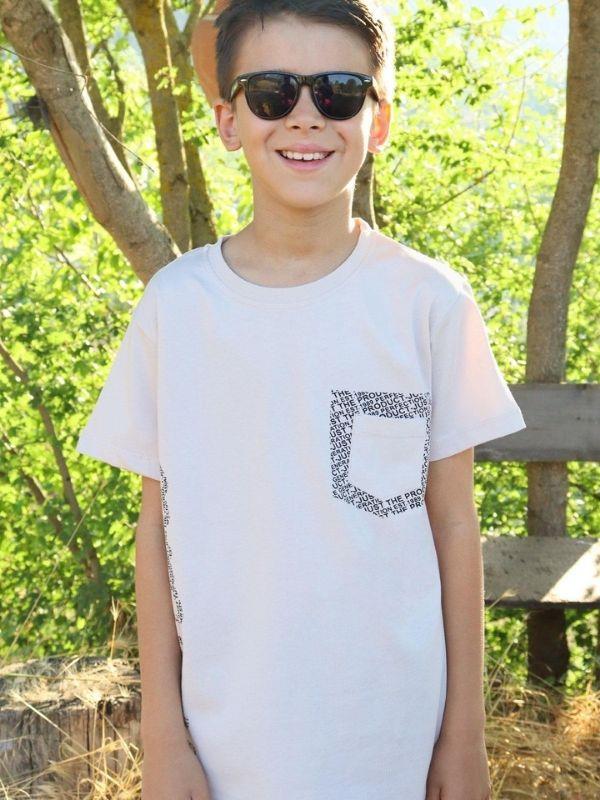 Erkek Çocuk Pamuklu Cep Detaylı Yarım Kol T-shirt