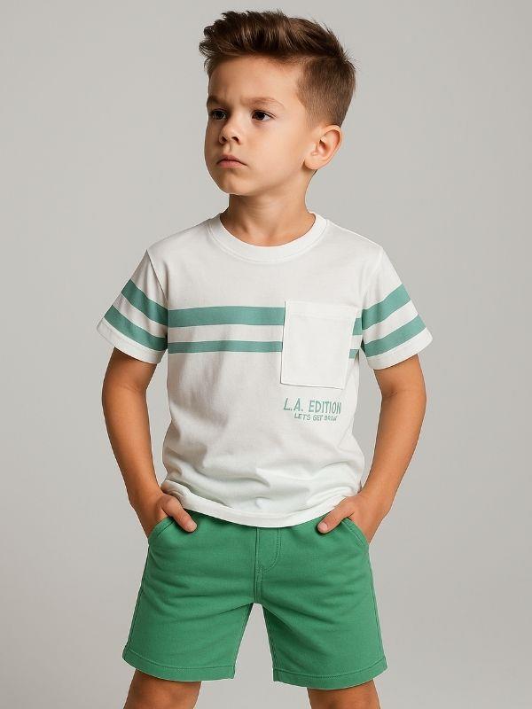 Erkek Çocuk Pamuklu Çizgili T-shirt