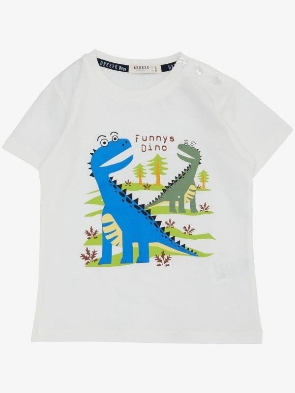 Erkek Çocuk Pamuklu Dinazor Baskılı Tshirt