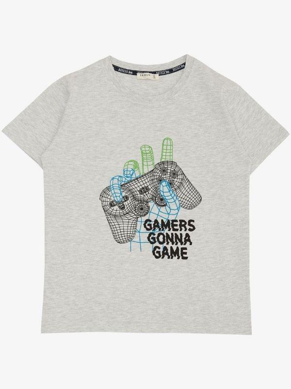 Erkek Çocuk Pamuklu Gamers Gonna Yarım Kol Tshirt