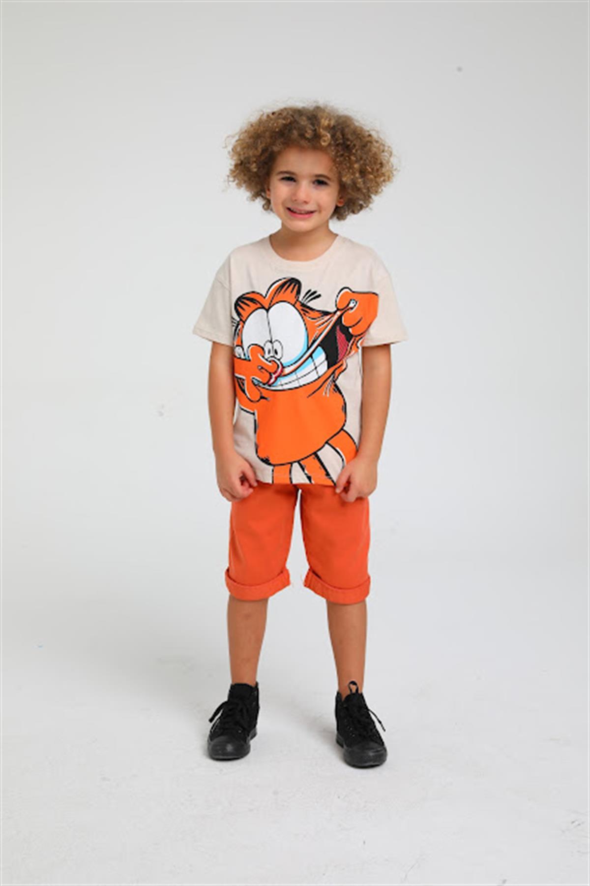 Erkek Çocuk Pamuklu Garfield Tshirt