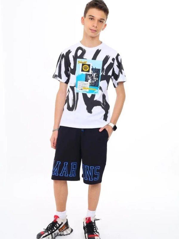 Erkek Çocuk Pamuklu Geniş Kesim Baskılı T-shirt