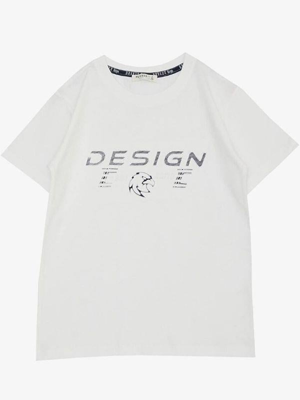 Erkek Çocuk Pamuklu Kabartma Design Yazılı yarım Kol Tshirt