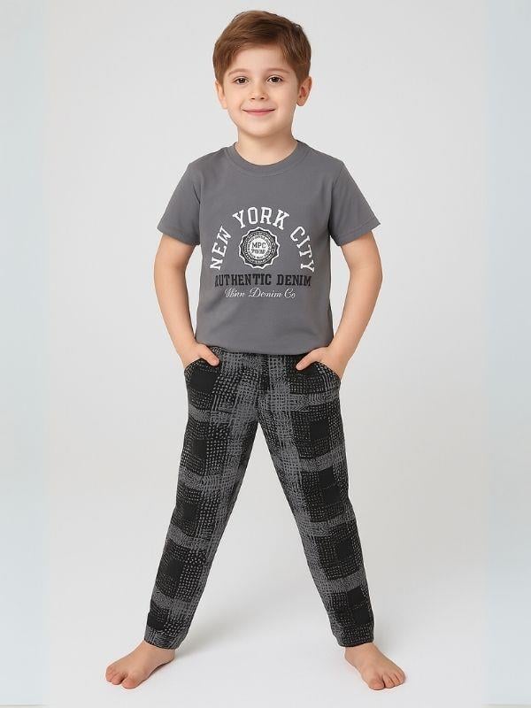 Erkek Çocuk Pamuklu Kısa Kol Pijama Takımı