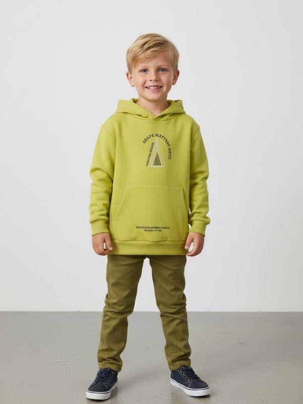 Erkek Çocuk Pamuklu Neon Yeşil Baskılı Sweatshirt