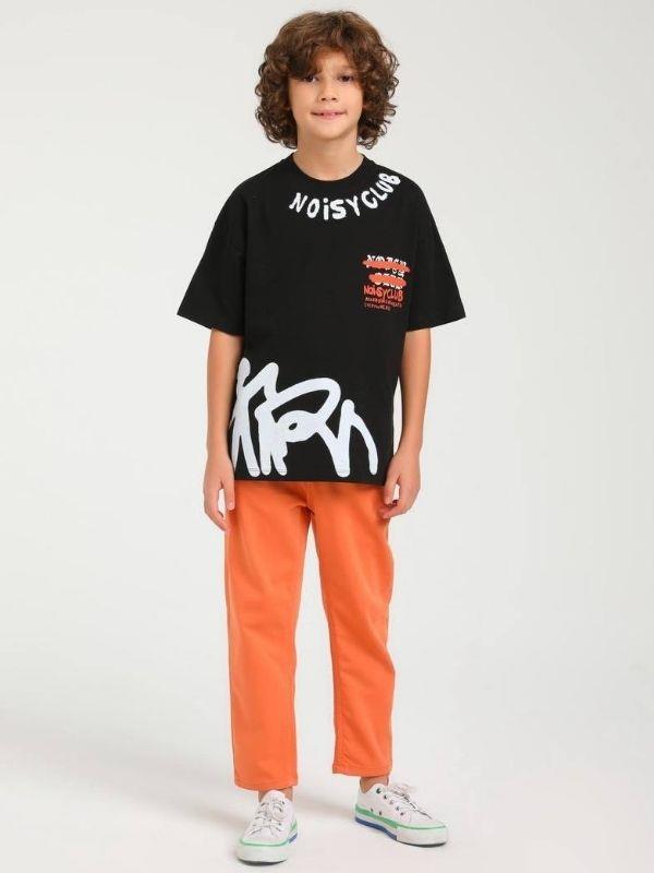 Erkek Çocuk Pamuklu Noisyclub Yazılı Kısa Kol Tshirt