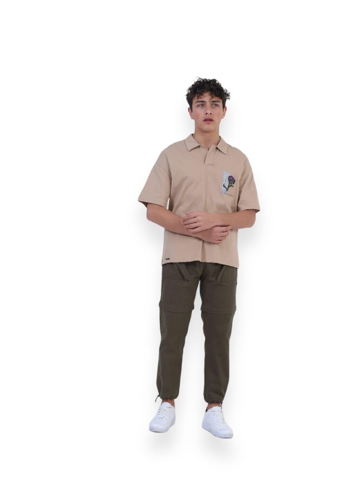 Erkek Çocuk Pamuklu Rahat Kesim Oversize Polo Yaka Tshırt