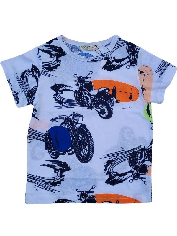 Erkek Çocuk Panda, Motorsiklet Baskılı Tshirt