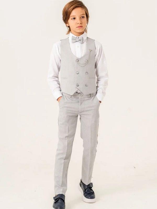 Erkek Çocuk Papyon Gömlek Yelek Pantolonlu Takım Elbise(1-4 Yaş Arası)