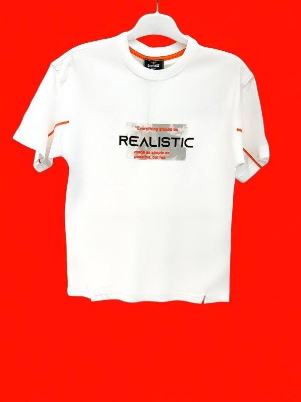 Erkek Çocuk Realistic Yazılı Pamuklu Tshirt