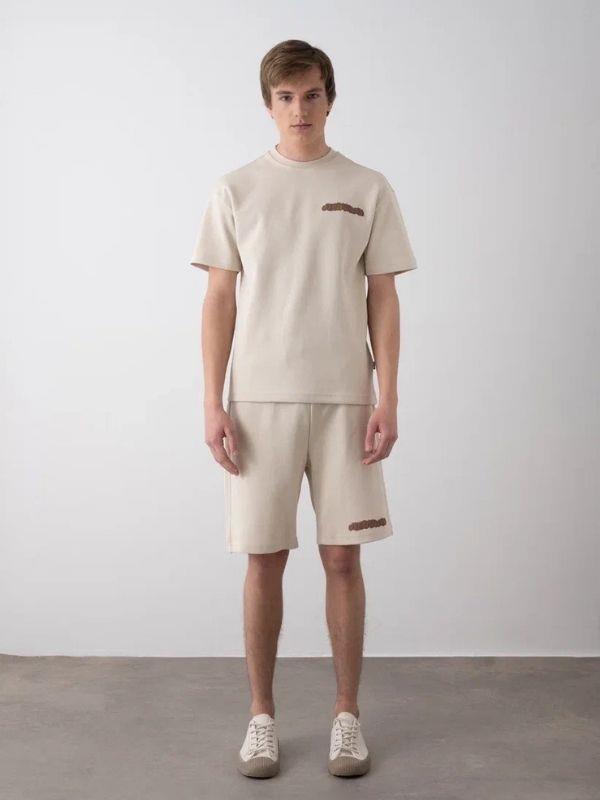 Erkek Çocuk Sırt Baskılı Pamuklu Oversize T-shirt Şort Takım
