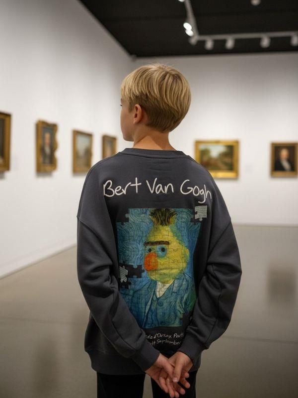 Erkek Çocuk Van Gogh Baskılı Tasarım Sweatshirt