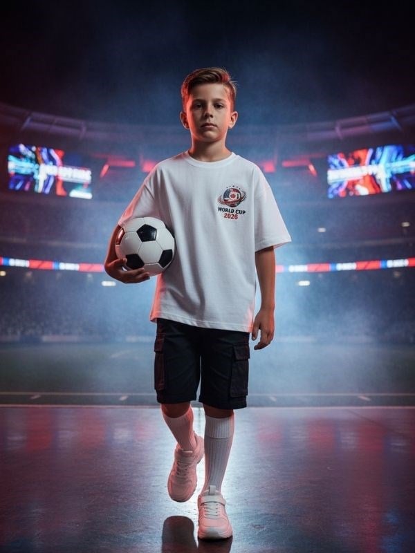 Erkek Çocuk World Cup 2026 Baskılı T-shirt