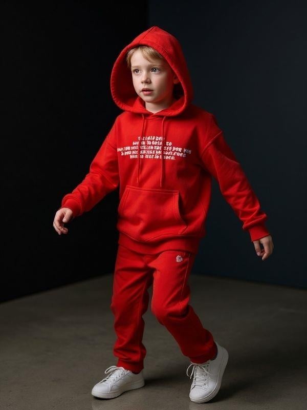 Erkek Çocuk Yazılı Kapüşonlu Sweatshirt