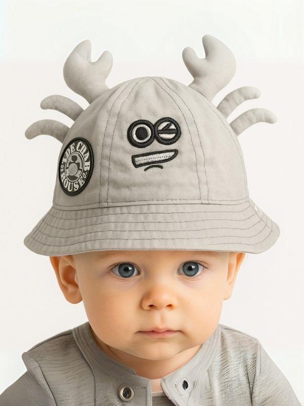 Erkek Çocuk Yengeç Nakışlı 1-3 Yaş Bucket Şapka