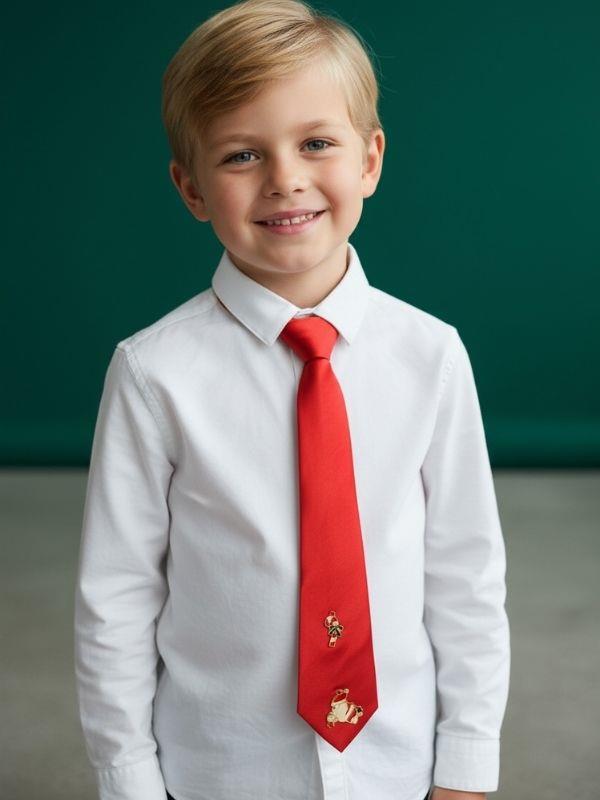 Erkek Çocuk Yılbaşı Temalı Charm İşlemeli Kravat