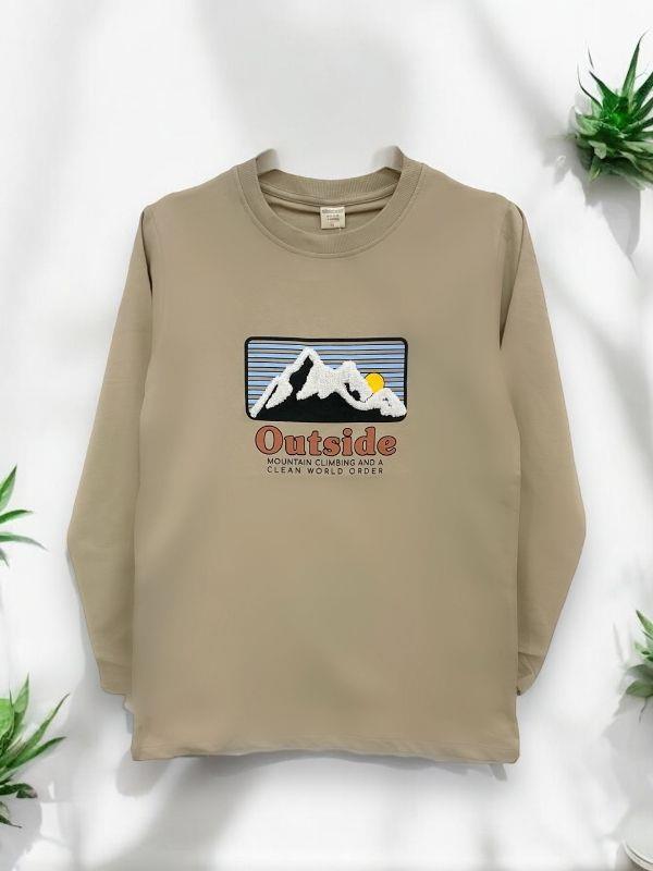 Erkek Dağ Baskılı Sweatshirt
