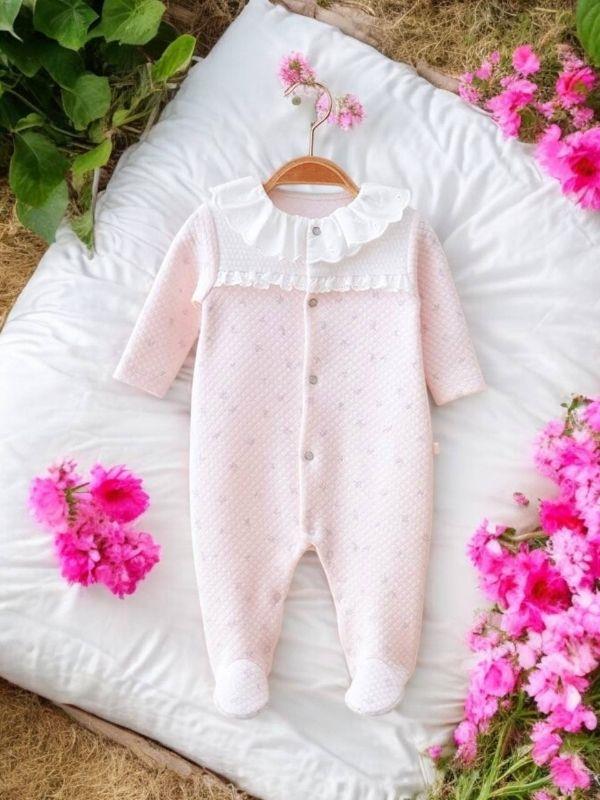 Kız Bebek Bebe Yaka Çıt Çıtlı Tulum