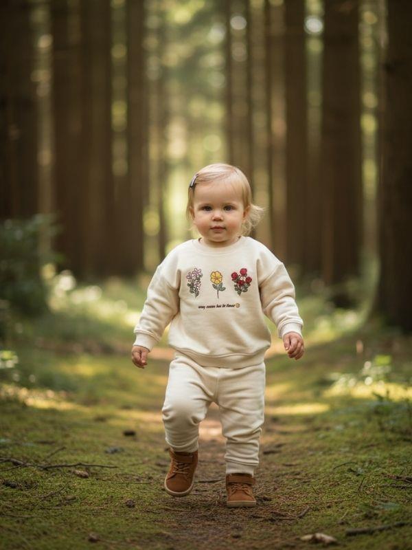 Kız Bebek Çiçek Desenli Eşofman Takım