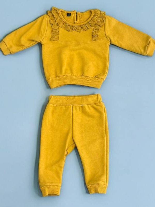 Kız  Bebek Çocuk Dantelli Eşofman Takım