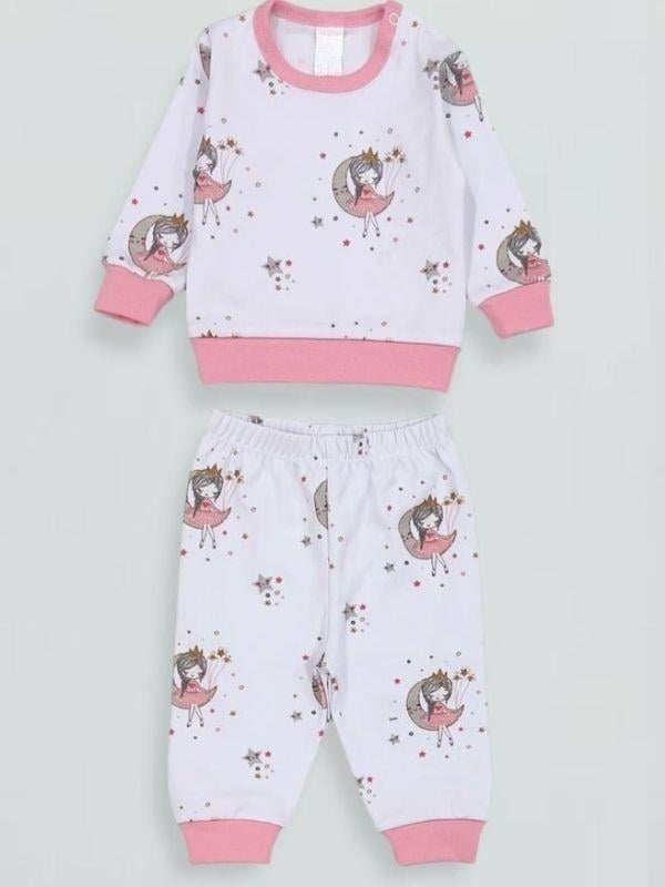 Kız Bebek Desenli Pamuklu Pijama Takım